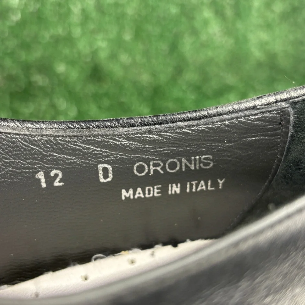 Bally Oronis Leather Lace Up Apron Toe Classic Oxford Dress Shoes Black Mens 12D